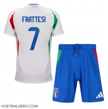 Italië Davide Frattesi #7 Uit tenue Kids EK 2024 Korte Mouwen (+ broek)