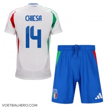 Italië Federico Chiesa #14 Uit tenue Kids EK 2024 Korte Mouwen (+ broek)