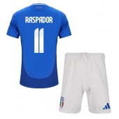 Italië Giacomo Raspadori #11 Thuis tenue Kids EK 2024 Korte Mouwen (+ broek)