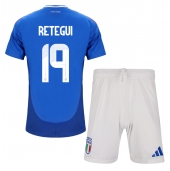 Italië Mateo Retegui #19 Thuis tenue Kids EK 2024 Korte Mouwen (+ broek)