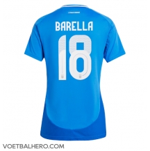 Italië Nicolo Barella #18 Thuis tenue Dames EK 2024 Korte Mouwen