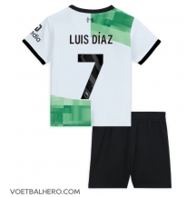 Liverpool Luis Diaz #7 Uit tenue Kids 2023-24 Korte Mouwen (+ broek)