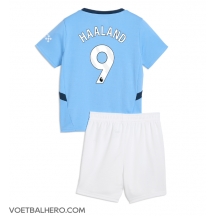 Manchester City Erling Haaland #9 Thuis tenue Kids 2024-25 Korte Mouwen (+ broek)