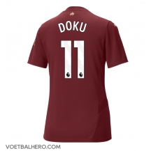 Manchester City Jeremy Doku #11 Derde tenue Dames 2024-25 Korte Mouwen