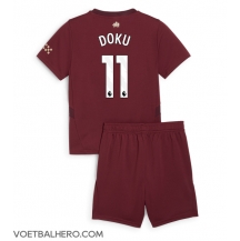 Manchester City Jeremy Doku #11 Derde tenue Kids 2024-25 Korte Mouwen (+ broek)