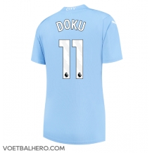 Manchester City Jeremy Doku #11 Thuis tenue Dames 2023-24 Korte Mouwen