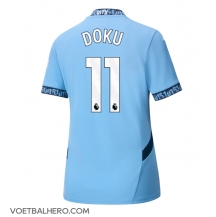 Manchester City Jeremy Doku #11 Thuis tenue Dames 2024-25 Korte Mouwen