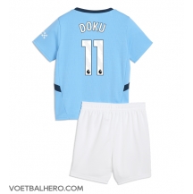 Manchester City Jeremy Doku #11 Thuis tenue Kids 2024-25 Korte Mouwen (+ broek)