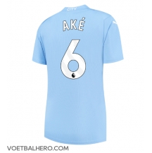 Manchester City Nathan Ake #6 Thuis tenue Dames 2023-24 Korte Mouwen