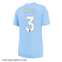 Manchester City Ruben Dias #3 Thuis tenue Dames 2023-24 Korte Mouwen