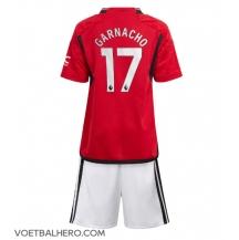 Manchester United Alejandro Garnacho #17 Thuis tenue Kids 2023-24 Korte Mouwen (+ broek)