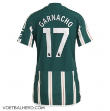 Manchester United Alejandro Garnacho #17 Uit tenue Dames 2023-24 Korte Mouwen