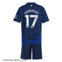 Manchester United Alejandro Garnacho #17 Uit tenue Kids 2024-25 Korte Mouwen (+ broek)