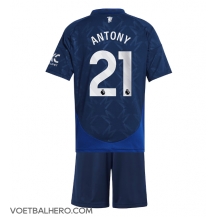 Manchester United Antony #21 Uit tenue Kids 2024-25 Korte Mouwen (+ broek)