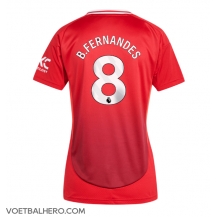 Manchester United Bruno Fernandes #8 Thuis tenue Dames 2024-25 Korte Mouwen