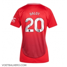 Manchester United Diogo Dalot #20 Thuis tenue Dames 2024-25 Korte Mouwen