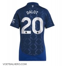 Manchester United Diogo Dalot #20 Uit tenue Dames 2024-25 Korte Mouwen