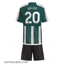 Manchester United Diogo Dalot #20 Uit tenue Kids 2023-24 Korte Mouwen (+ broek)