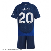 Manchester United Diogo Dalot #20 Uit tenue Kids 2024-25 Korte Mouwen (+ broek)