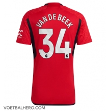 Manchester United Donny van de Beek #34 Thuis tenue 2023-24 Korte Mouwen