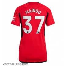 Manchester United Kobbie Mainoo #37 Thuis tenue Dames 2023-24 Korte Mouwen