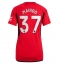 Manchester United Kobbie Mainoo #37 Thuis tenue Dames 2023-24 Korte Mouwen