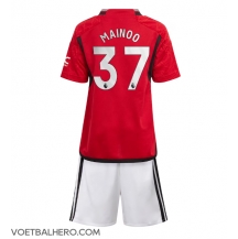 Manchester United Kobbie Mainoo #37 Thuis tenue Kids 2023-24 Korte Mouwen (+ broek)