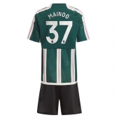 Manchester United Kobbie Mainoo #37 Uit tenue Kids 2023-24 Korte Mouwen (+ broek)