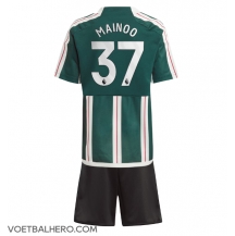 Manchester United Kobbie Mainoo #37 Uit tenue Kids 2023-24 Korte Mouwen (+ broek)