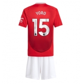 Manchester United Leny Yoro #15 Thuis tenue Kids 2024-25 Korte Mouwen (+ broek)