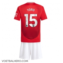 Manchester United Leny Yoro #15 Thuis tenue Kids 2024-25 Korte Mouwen (+ broek)