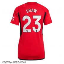 Manchester United Luke Shaw #23 Thuis tenue Dames 2023-24 Korte Mouwen