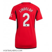 Manchester United Victor Lindelof #2 Thuis tenue Dames 2023-24 Korte Mouwen