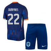 Nederland Denzel Dumfries #22 Uit tenue Kids EK 2024 Korte Mouwen (+ broek)