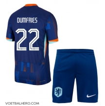 Nederland Denzel Dumfries #22 Uit tenue Kids EK 2024 Korte Mouwen (+ broek)