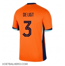 Nederland Matthijs de Ligt #3 Thuis tenue EK 2024 Korte Mouwen