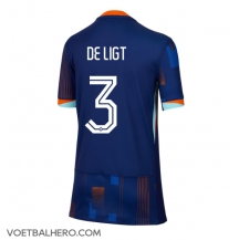 Nederland Matthijs de Ligt #3 Uit tenue Dames EK 2024 Korte Mouwen