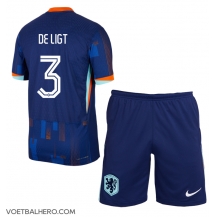 Nederland Matthijs de Ligt #3 Uit tenue Kids EK 2024 Korte Mouwen (+ broek)