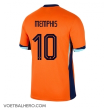 Nederland Memphis Depay #10 Thuis tenue EK 2024 Korte Mouwen