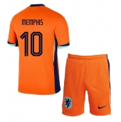 Nederland Memphis Depay #10 Thuis tenue Kids EK 2024 Korte Mouwen (+ broek)