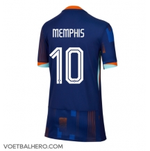 Nederland Memphis Depay #10 Uit tenue Dames EK 2024 Korte Mouwen