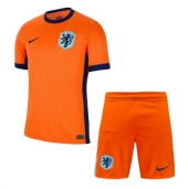 Nederland Thuis tenue Kids EK 2024 Korte Mouwen (+ broek)