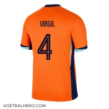 Nederland Virgil van Dijk #4 Thuis tenue EK 2024 Korte Mouwen