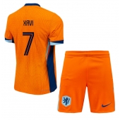 Nederland Xavi Simons #7 Thuis tenue Kids EK 2024 Korte Mouwen (+ broek)