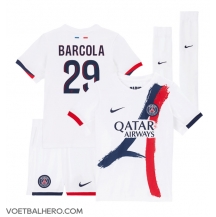 Paris Saint-Germain Bradley Barcola #29 Uit tenue Kids 2024-25 Korte Mouwen (+ broek)