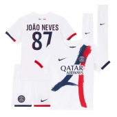 Paris Saint-Germain Joao Neves #87 Uit tenue Kids 2024-25 Korte Mouwen (+ broek)