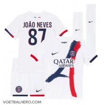 Paris Saint-Germain Joao Neves #87 Uit tenue Kids 2024-25 Korte Mouwen (+ broek)