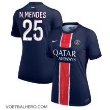 Paris Saint-Germain Nuno Mendes #25 Thuis tenue Dames 2024-25 Korte Mouwen