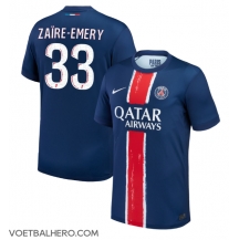 Paris Saint-Germain Warren Zaire-Emery #33 Thuis tenue 2024-25 Korte Mouwen