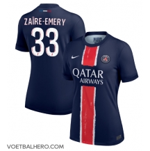 Paris Saint-Germain Warren Zaire-Emery #33 Thuis tenue Dames 2024-25 Korte Mouwen